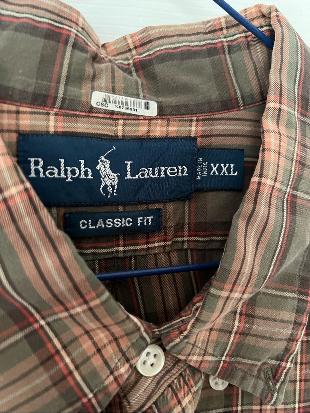 Vintage Ralph Lauren Plaid Stripe Long Sleeve Button Down Shirt Lot Of 4 XXL XL - Picture 7 of 10